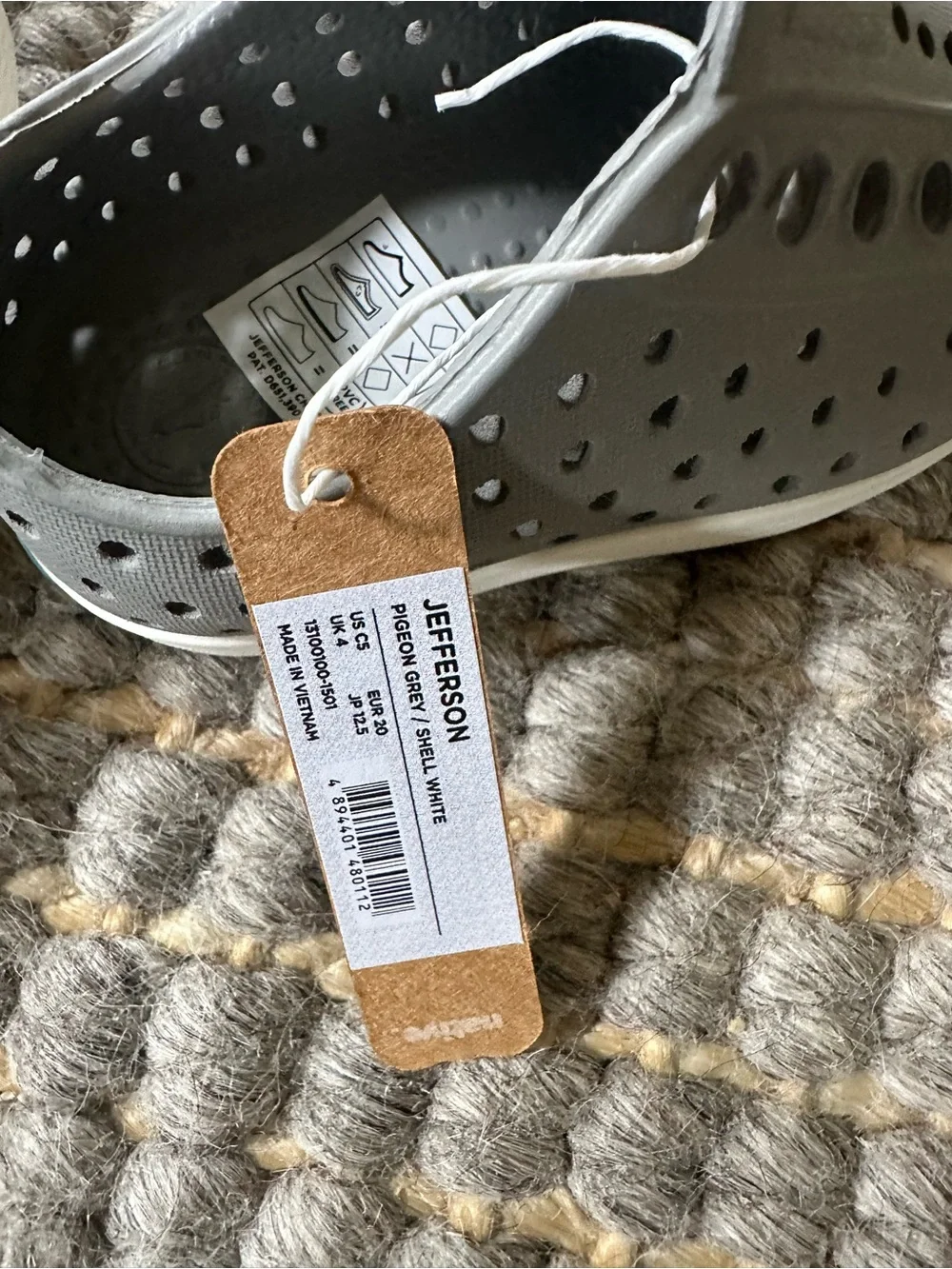 Native C-5 Slip-On Water-Friendly Gray Shoes with White Toe